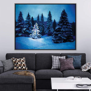 Winter Lights Canvas Art Clock Canvas