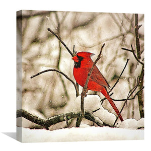 Winter's Perch Canvas Art Clock Canvas