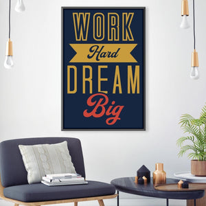 Work Hard Canvas Art Clock Canvas