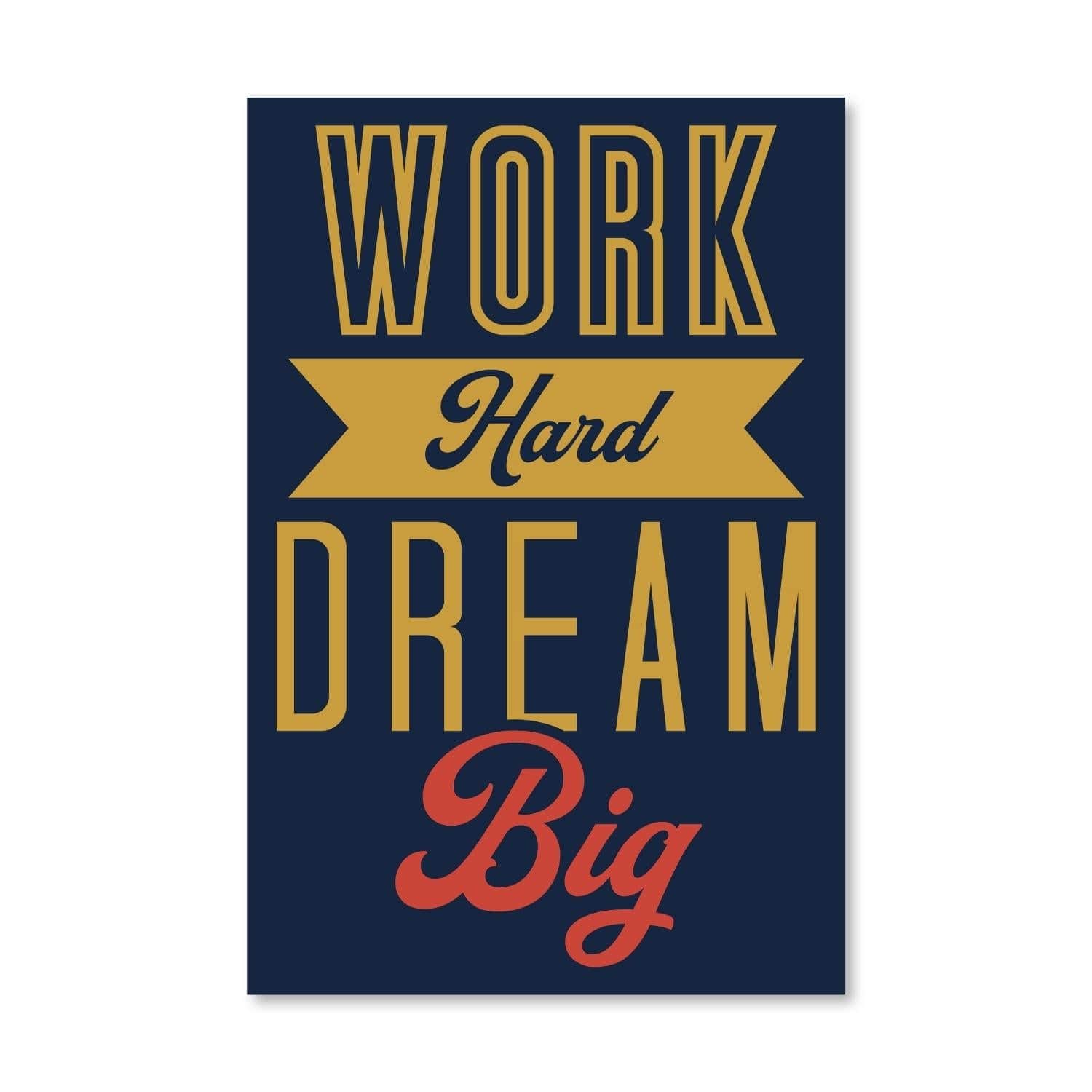 Work Hard Canvas Art Clock Canvas