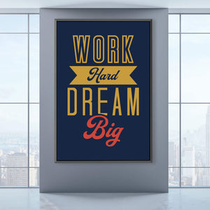 Work Hard Clock Canvas