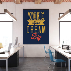 Work Hard Clock Canvas