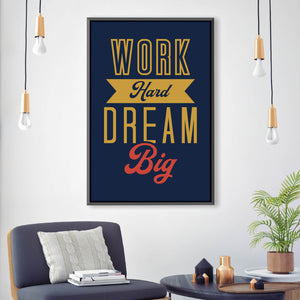 Work Hard Clock Canvas