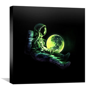 World In Your Hands Canvas Art 30 x 30cm / Unframed Canvas Print Clock Canvas