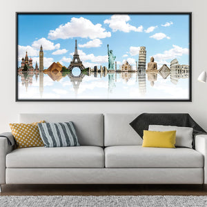 World Wonders Canvas Art Clock Canvas