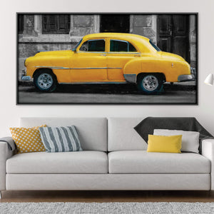 Yellow Classic Canvas Art Clock Canvas