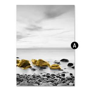 Yellow Splash Canvas Art A / 40 x 60cm / Unframed Canvas Print Clock Canvas