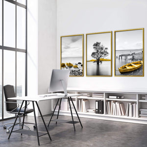 Yellow Splash Canvas Art Clock Canvas