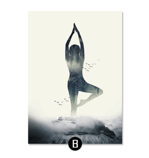 Yoga Abstract Canvas Art B / 40 x 50cm / No Board - Canvas Print Only Clock Canvas