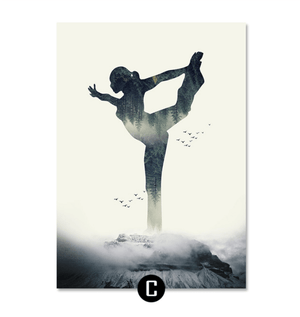 Yoga Abstract Canvas Art C / 40 x 50cm / No Board - Canvas Print Only Clock Canvas