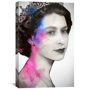 Young Queen Elizabeth II Canvas Art Clock Canvas