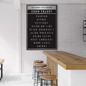 Zero Talent Clock Canvas