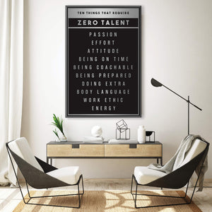 Zero Talent Clock Canvas