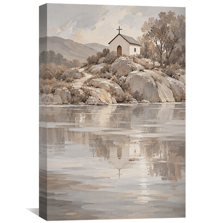 Chapel by Still Waters Canvas