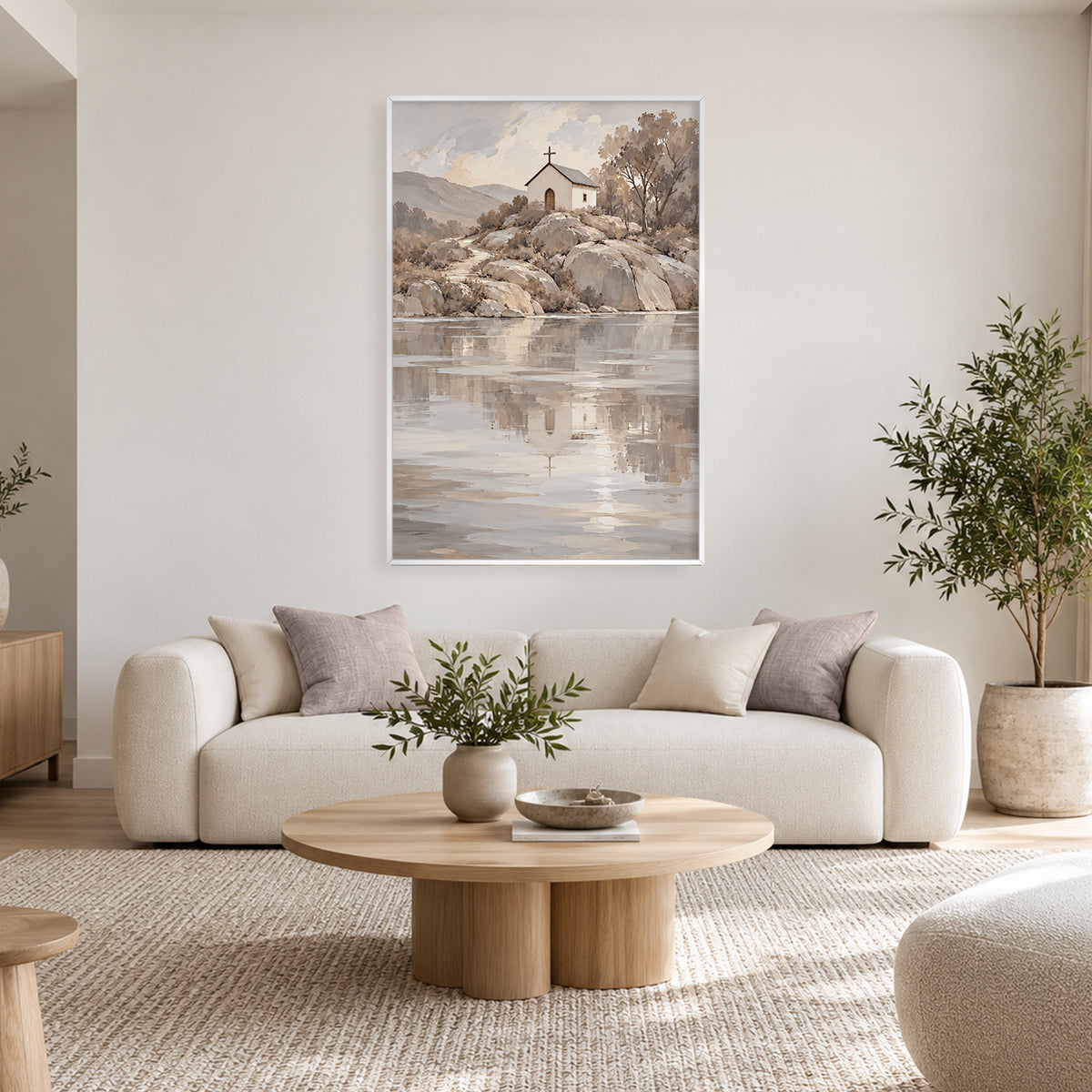 Chapel by Still Waters Canvas