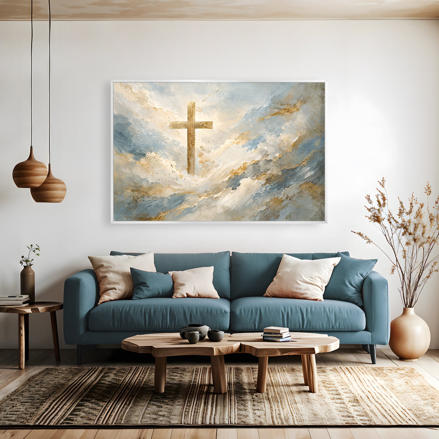 Cross Amid the Heavens Canvas