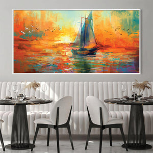 Fiery Sunset Sail Canvas