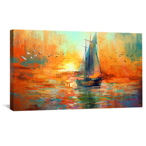 Fiery Sunset Sail Canvas