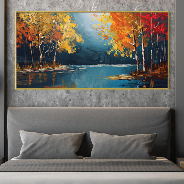 Lakeside in Fall Canvas