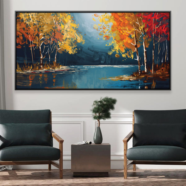 Lakeside in Fall Canvas