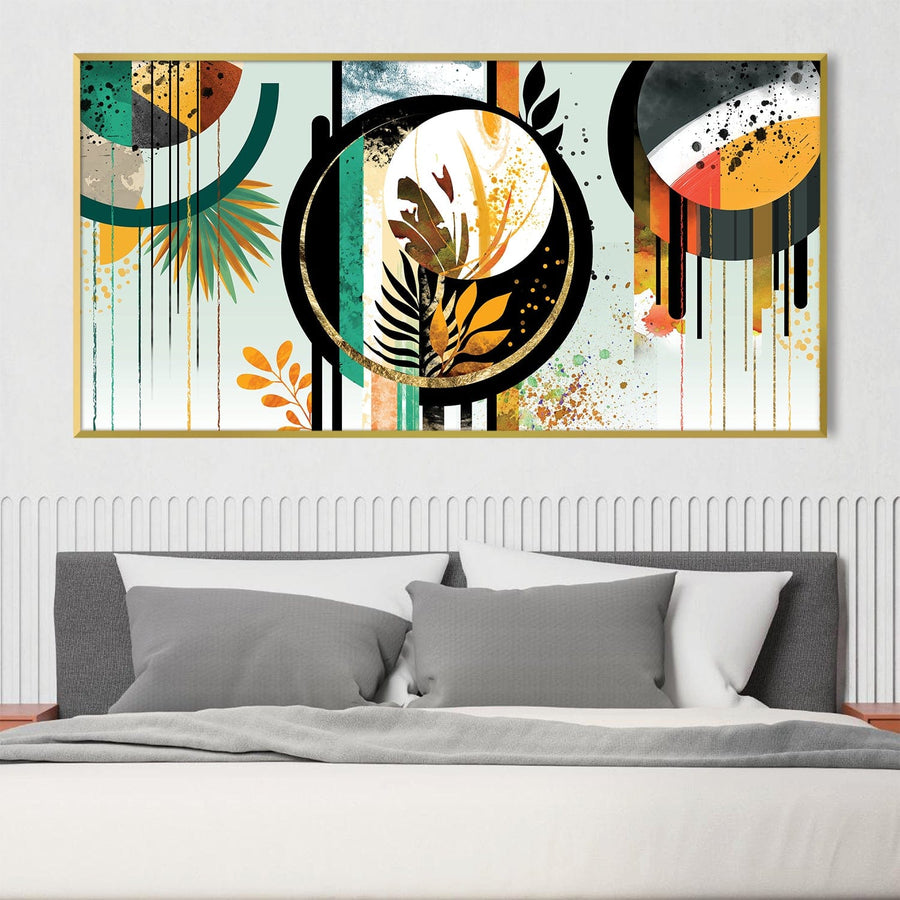 Abstract Botanica Canvas Art Clock Canvas