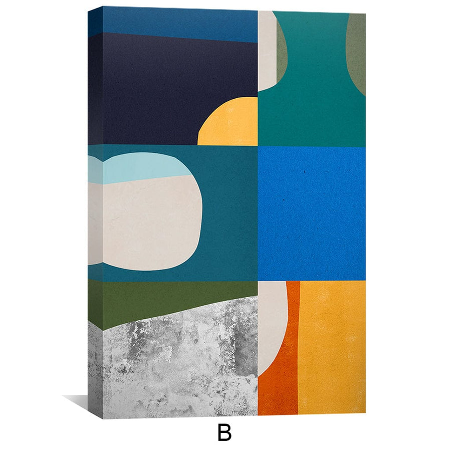 Abstract Collage Canvas Art Clock Canvas
