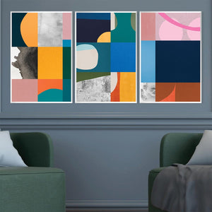 Abstract Collage Canvas Art Clock Canvas