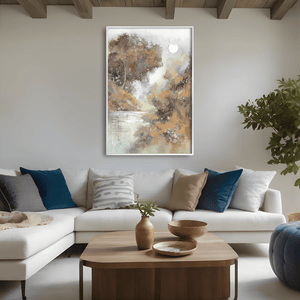 Abstract Moon Waters Canvas Art Clock Canvas