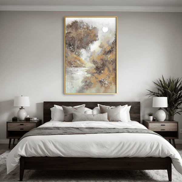 Abstract Moon Waters Canvas Art Clock Canvas