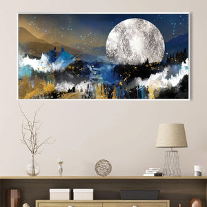 Abstract Moonset Canvas Art Clock Canvas