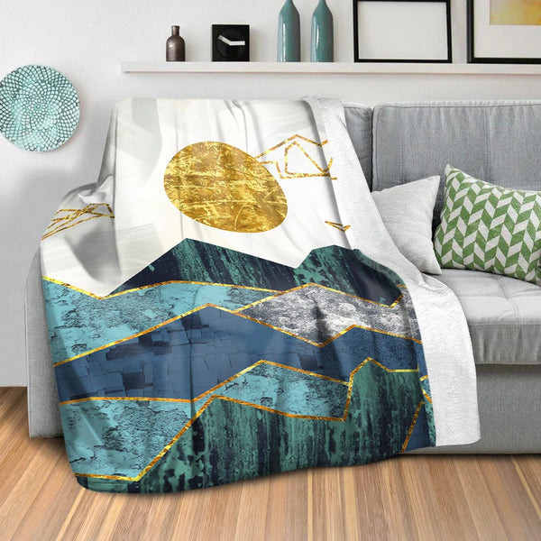 Abstract Mountain A Blanket Blanket Clock Canvas