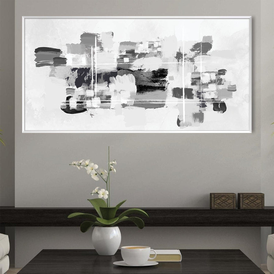 Abstract Noir Palette Canvas Art Clock Canvas