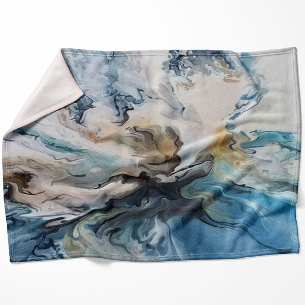 Abstract Oceanic Blanket Blanket 75 x 100cm Clock Canvas