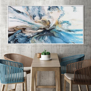 Abstract Oceanic Canvas Art Clock Canvas