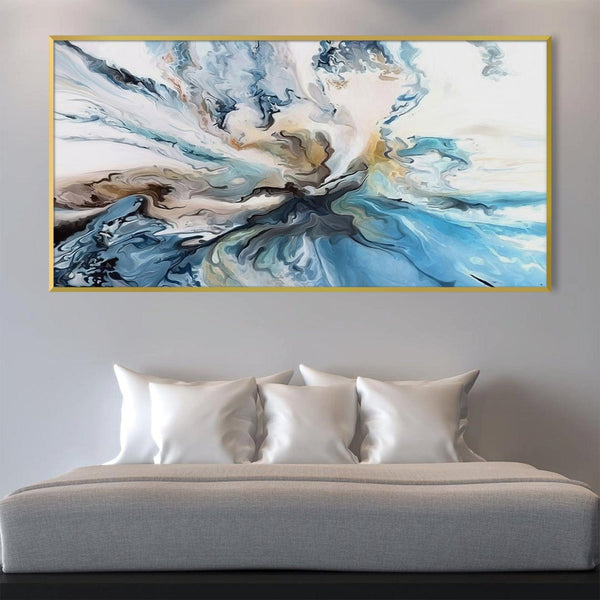 Abstract Oceanic Canvas Art Clock Canvas
