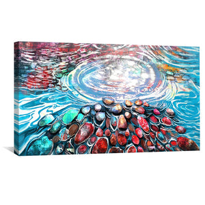 Abstract Pebbles Canvas Art Clock Canvas