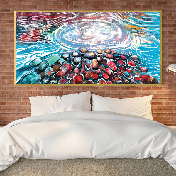 Abstract Pebbles Canvas Art Clock Canvas