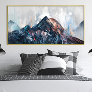 Abstract Ridged Peaks Canvas Art Clock Canvas