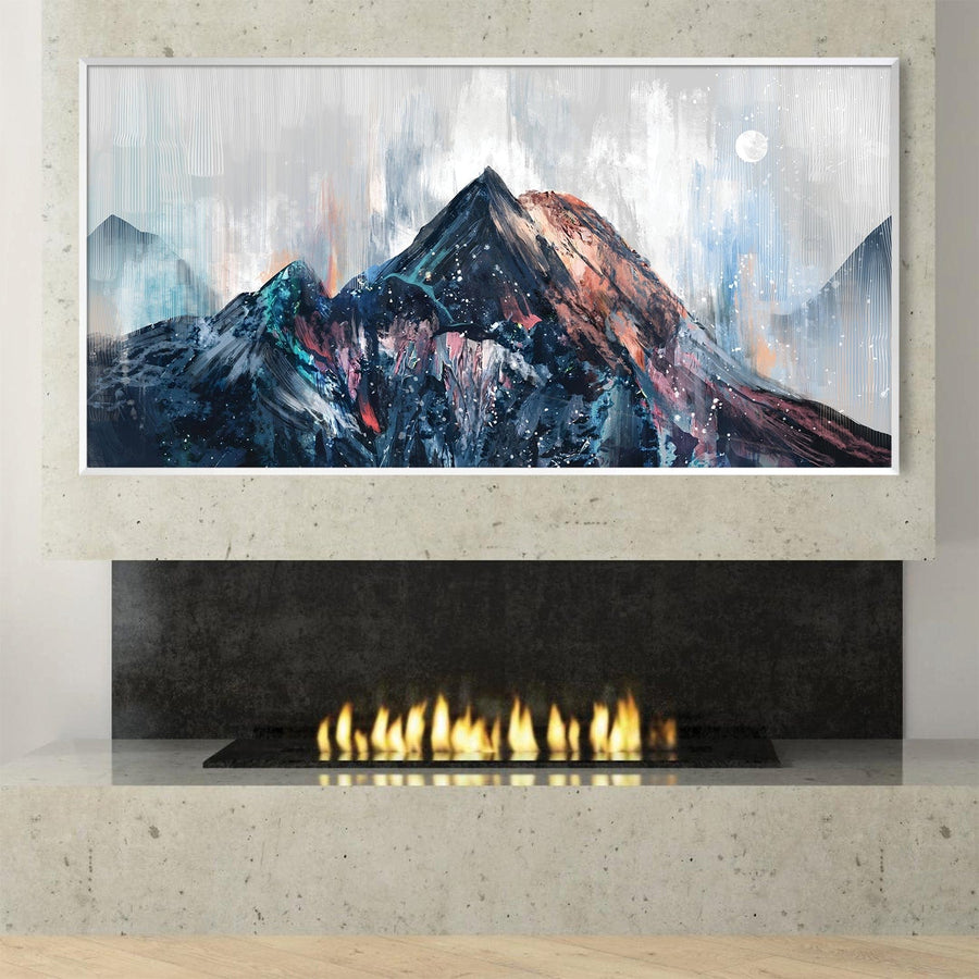 Abstract Ridged Peaks Canvas Art Clock Canvas