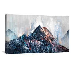 Abstract Ridged Peaks Canvas Art Clock Canvas