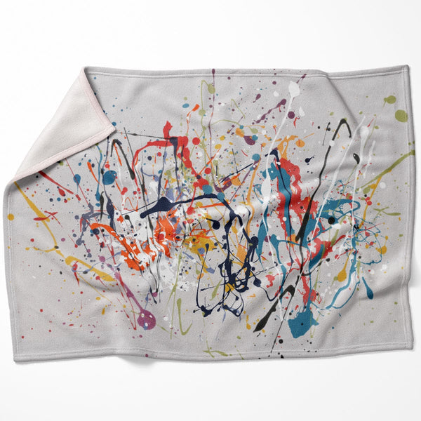 Abstract Splatter Blanket Blanket 75 x 100cm Clock Canvas