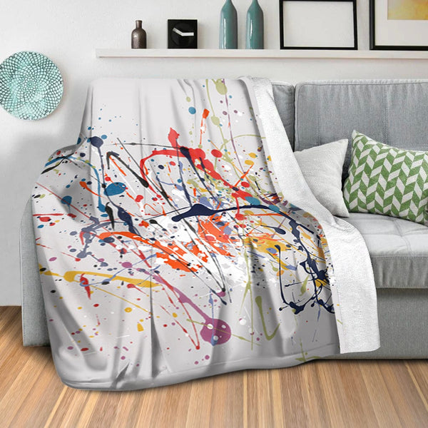 Abstract Splatter Blanket Blanket Clock Canvas
