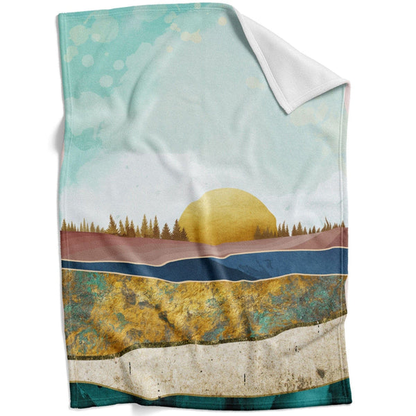 Abstract Sunsets A Blanket Blanket Clock Canvas