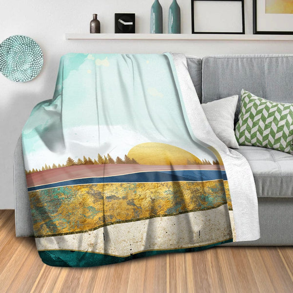 Abstract Sunsets A Blanket Blanket Clock Canvas