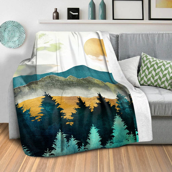 Abstract Sunsets B Blanket Blanket Clock Canvas