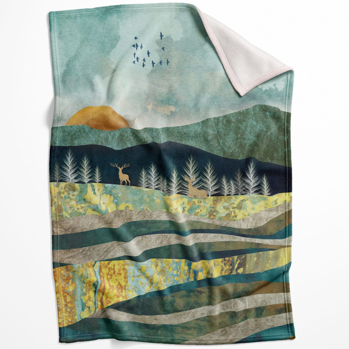 Abstract Sunsets C Blanket Blanket 75 x 100cm Clock Canvas