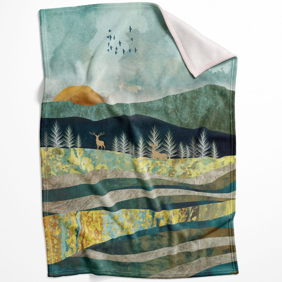 Abstract Sunsets C Blanket Blanket 75 x 100cm Clock Canvas