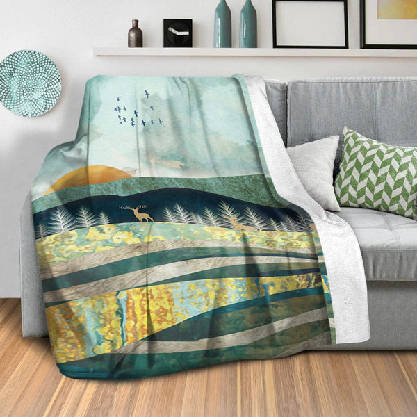 Abstract Sunsets C Blanket Blanket Clock Canvas