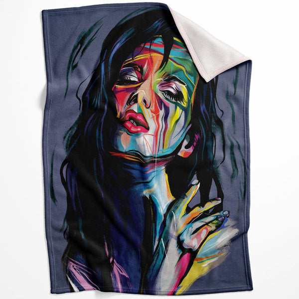 Abstract Woman A Blanket Blanket 75 x 100cm Clock Canvas