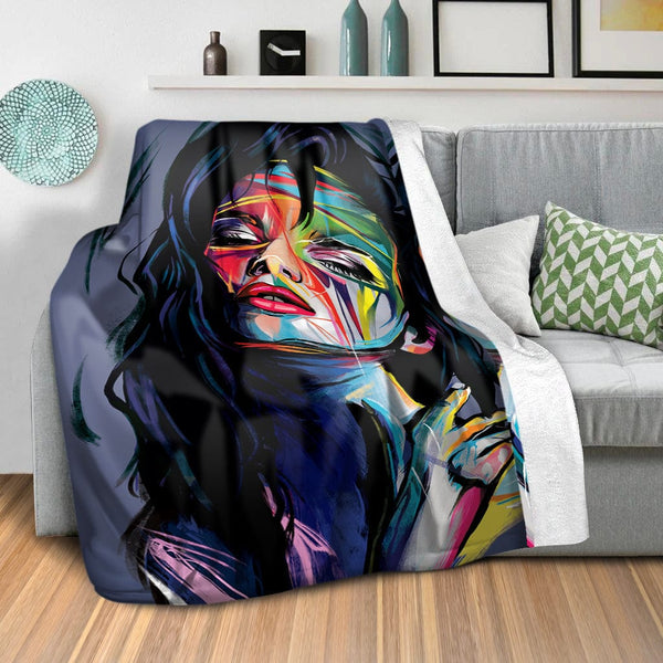 Abstract Woman A Blanket Blanket Clock Canvas